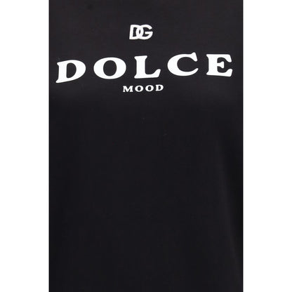 Dolce & Gabbana Black Cotton Sweatshirt - Structural Comfort and Softness