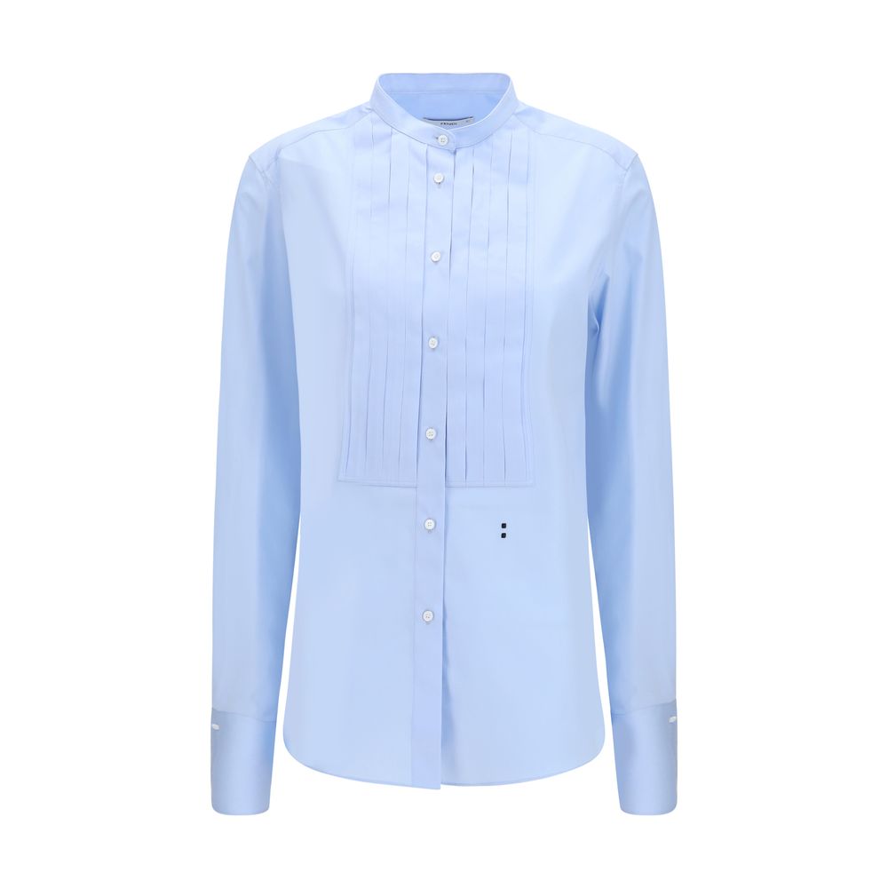 Chemise Habillée en Coton Bleu Fendi Design Contemporain
