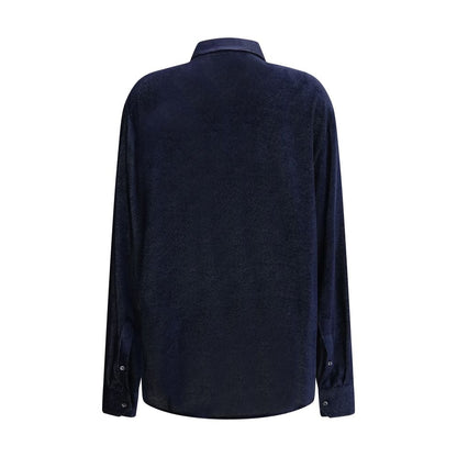 Giorgio Armani Refined Look Blue Silk Dress Shirt