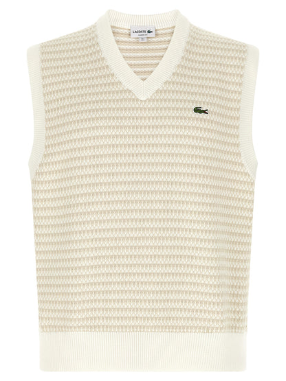 Lacoste Chaleco Sin Mangas De Algodón En Tono Beige
