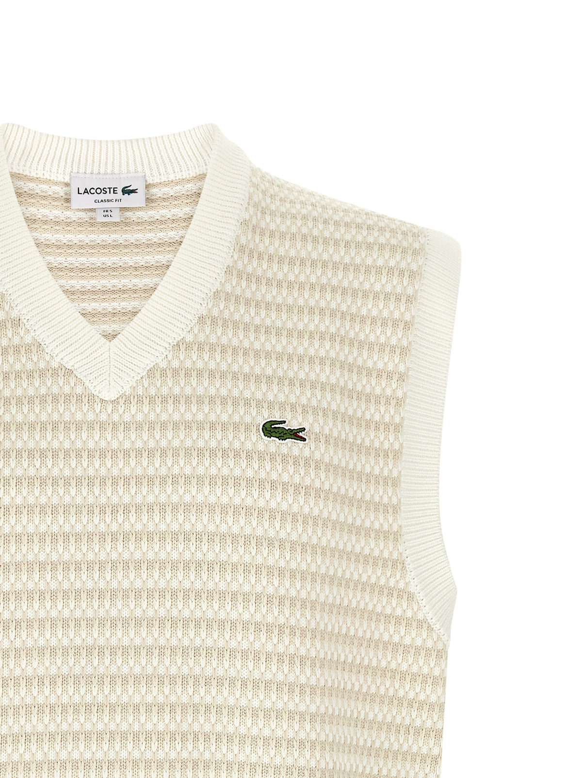 Lacoste Chaleco Sin Mangas De Algodón En Tono Beige