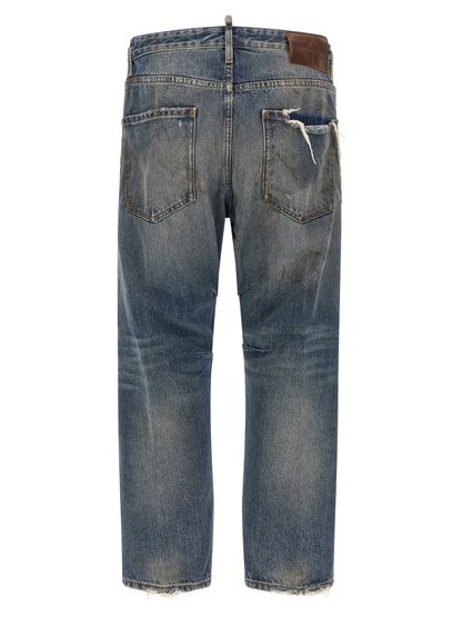 Dsquared² Blue Cotton Jeans With Relaxed Fit