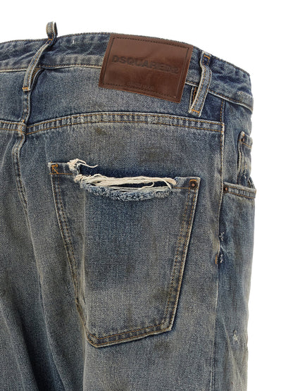 Dsquared² Blue Cotton Jeans With Relaxed Fit