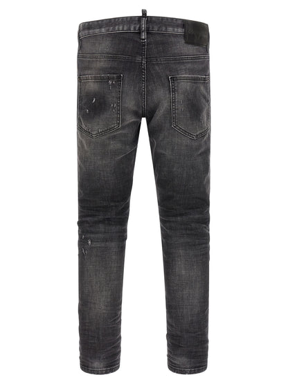 Dsquared² Grey Cotton Skinny Jeans - Slim Fit