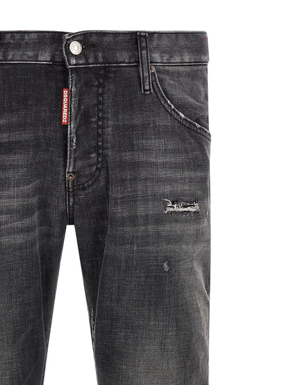 Dsquared² Grey Cotton Skinny Jeans - Slim Fit