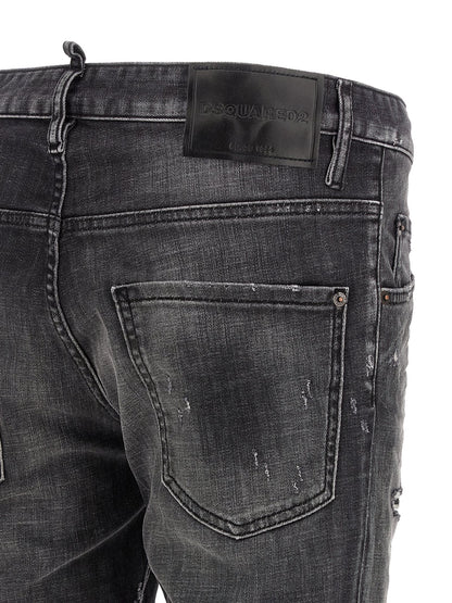 Dsquared² Grey Cotton Skinny Jeans - Slim Fit