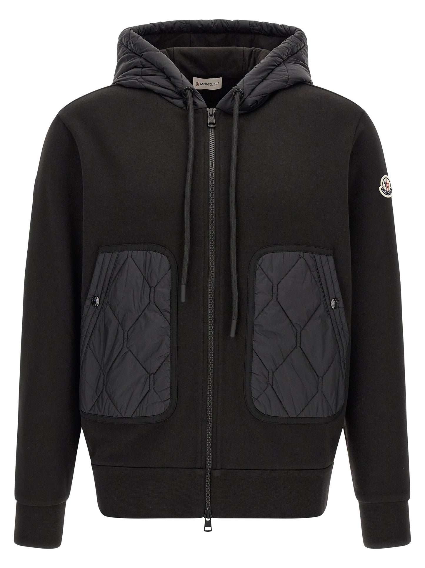 Moncler Cárdigan Negro - Construcción Técnica De Poliamida
