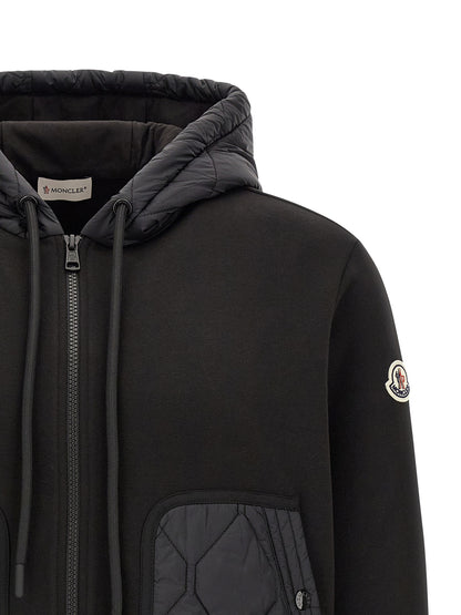 Moncler Cárdigan Negro - Construcción Técnica De Poliamida