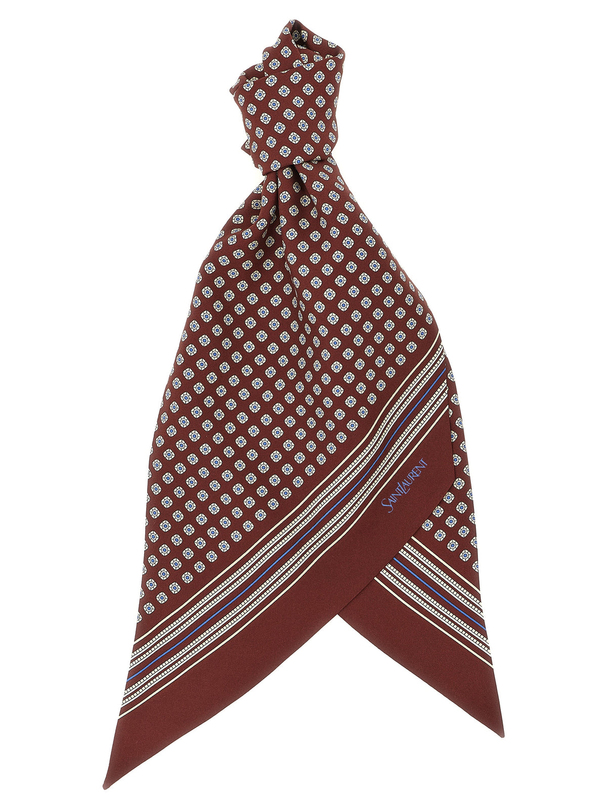 Corbata Laza Saint Laurent De Seda Pura En Color Bordeaux