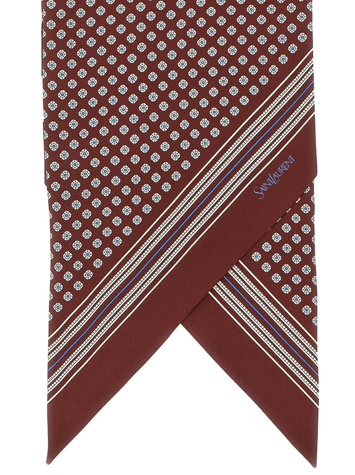 Corbata Laza Saint Laurent De Seda Pura En Color Bordeaux