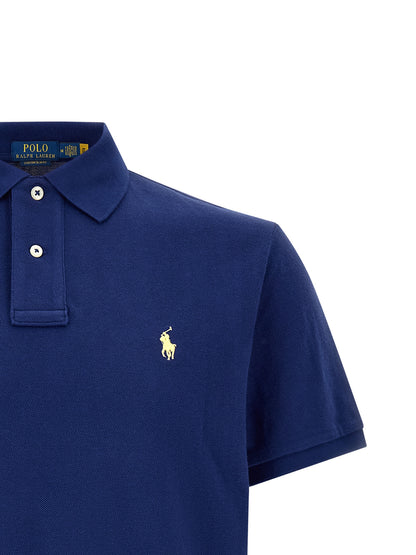 Camisa Polo De Algodón Azul Ralph Lauren Clásica
