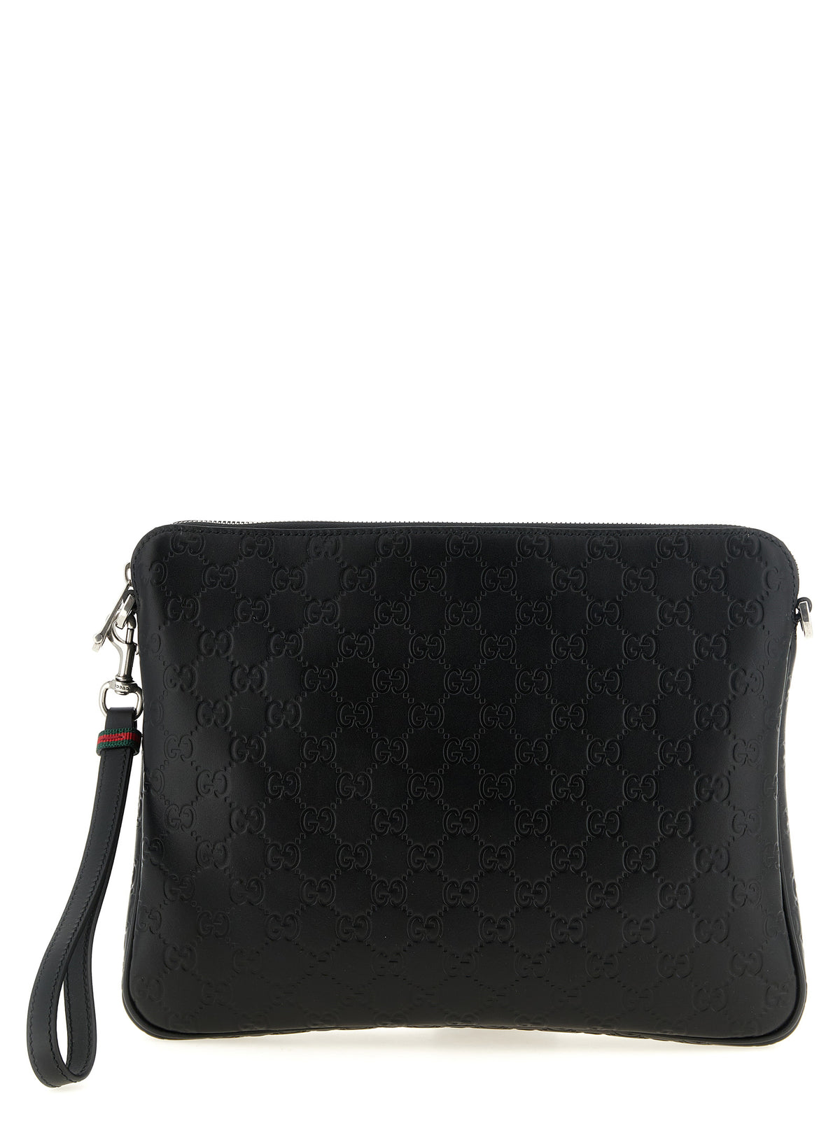 Gucci Sac Bandoulière Noir Cuir De Veau Emblème Gg