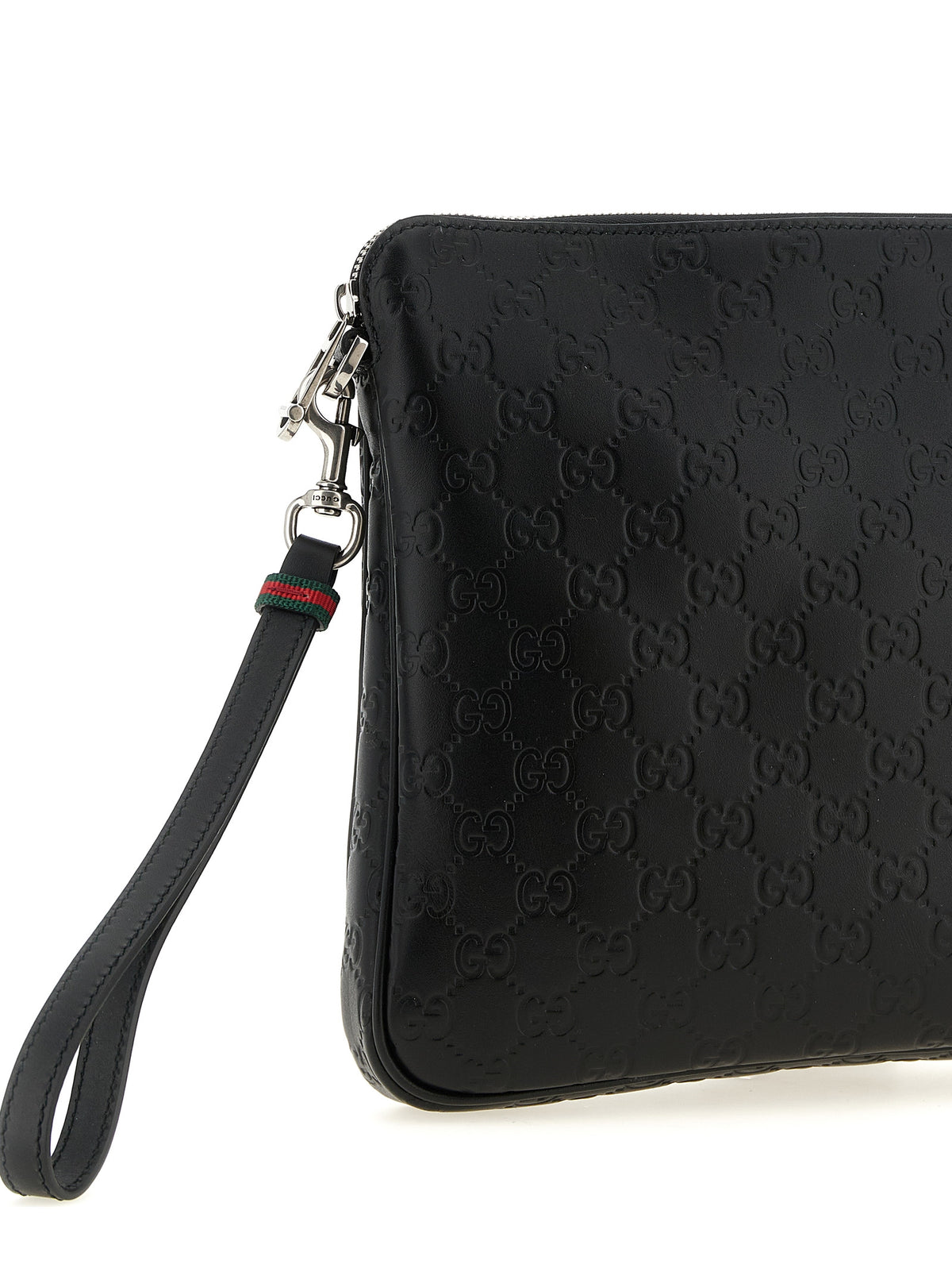 Gucci Sac Bandoulière Noir Cuir De Veau Emblème Gg