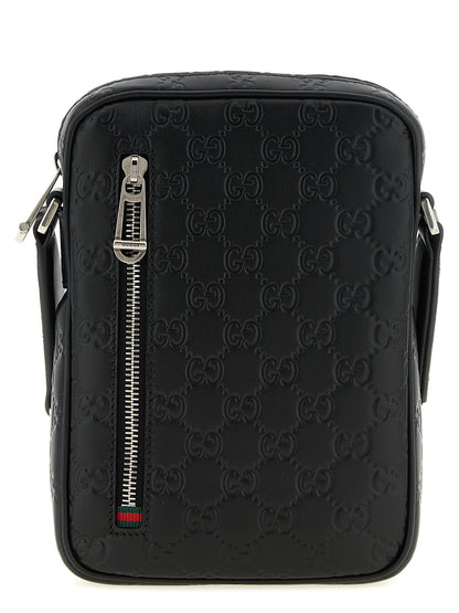 Bandolera Gucci De Piel De Ternera Negra Con Tirantes