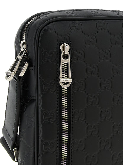 Bandolera Gucci De Piel De Ternera Negra Con Tirantes
