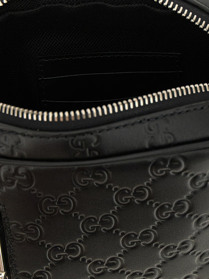 Bandolera Gucci De Piel De Ternera Negra Con Tirantes