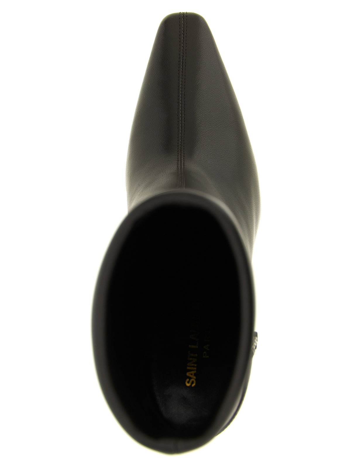 Bottes courtes Saint Laurent en cuir d'agneau marron Modèle Niki