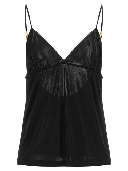 Camiseta De Tirantes En Viscosa Negra De Saint Laurent