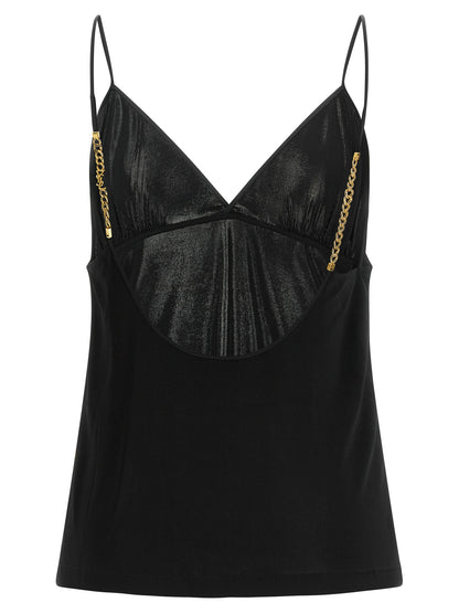 Camiseta De Tirantes En Viscosa Negra De Saint Laurent