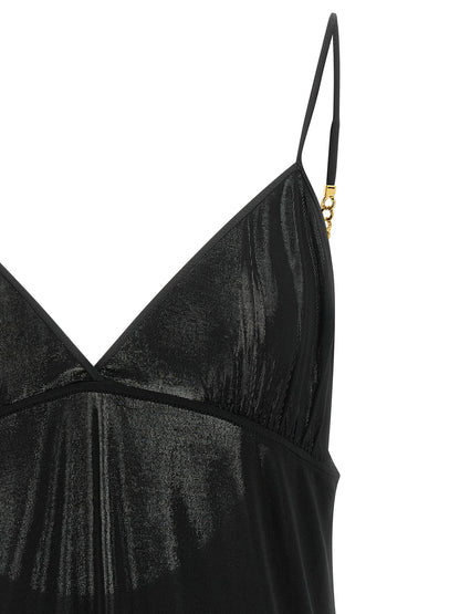 Camiseta De Tirantes En Viscosa Negra De Saint Laurent