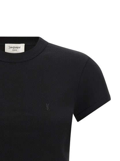 Saint Laurent Black Cotton T-Shirt