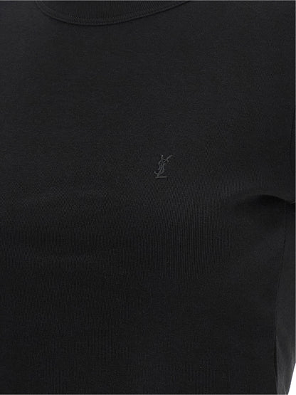 Saint Laurent Black Cotton T-Shirt