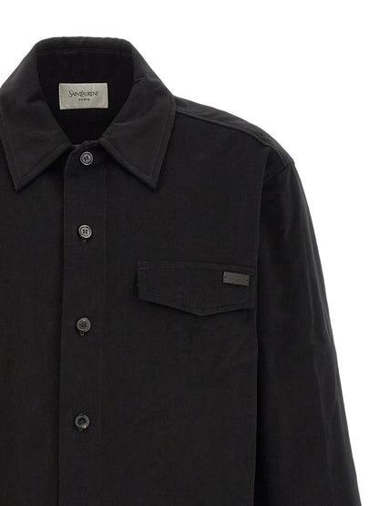 Black Saint Laurent Casual Elegant Cotton Shirt