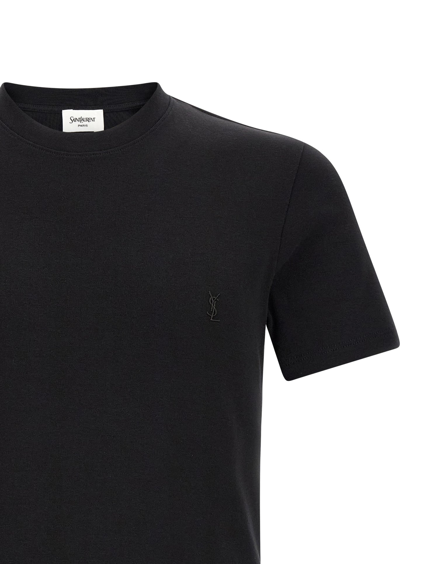 Camiseta Saint Laurent De Algodón Negro - Silueta Clásica Cómoda
