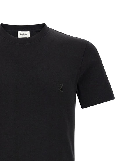 Camiseta Saint Laurent De Algodón Negro - Silueta Clásica Cómoda