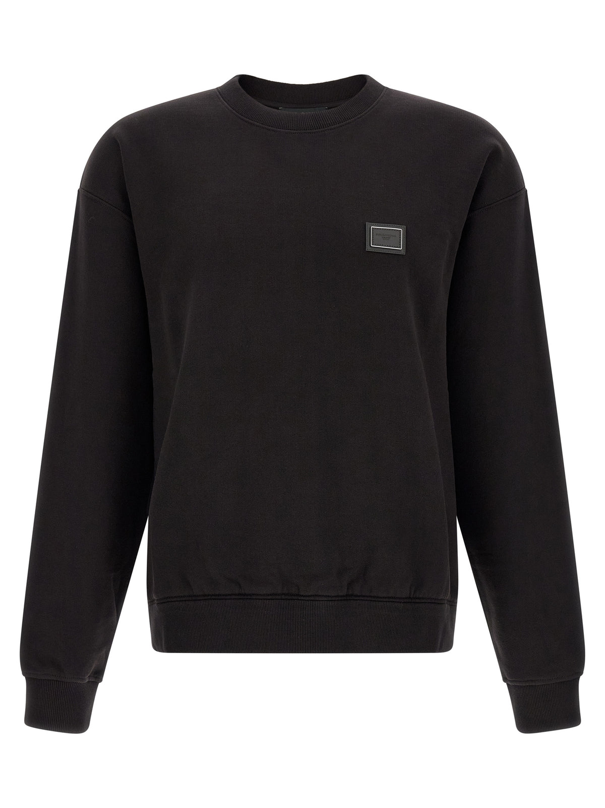 Dolce & Gabbana Black Cotton Crew Neck Sweatshirt