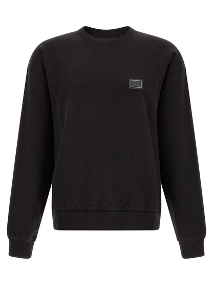 Dolce & Gabbana Black Cotton Crew Neck Sweatshirt