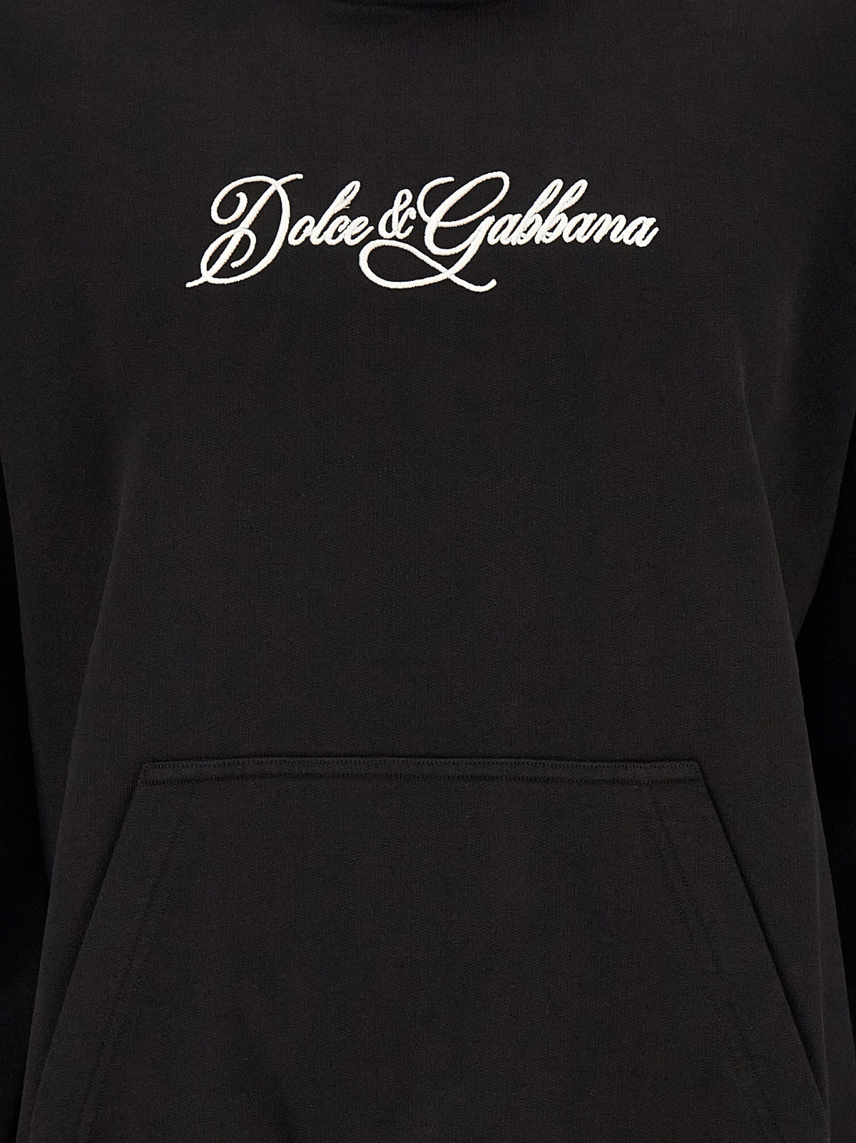 Sweatshirt en coton noir à coupe droite Dolce & Gabbana