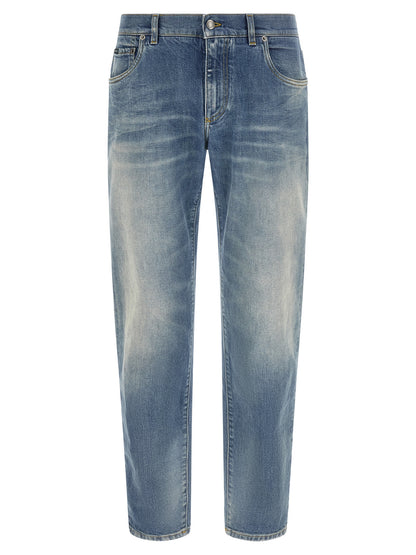 Dolce & Gabbana Vaqueros De Corte Recto - Algodón Azul