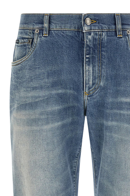 Dolce & Gabbana Vaqueros De Corte Recto - Algodón Azul