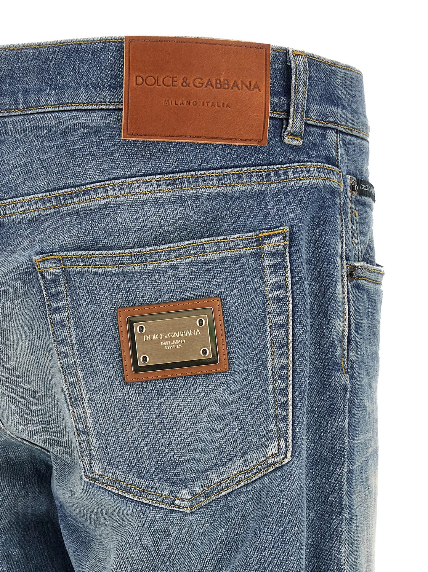 Dolce & Gabbana Vaqueros De Corte Recto - Algodón Azul