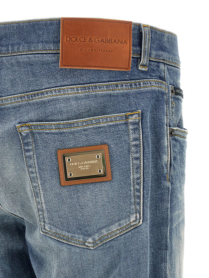 Dolce & Gabbana Vaqueros De Corte Recto - Algodón Azul