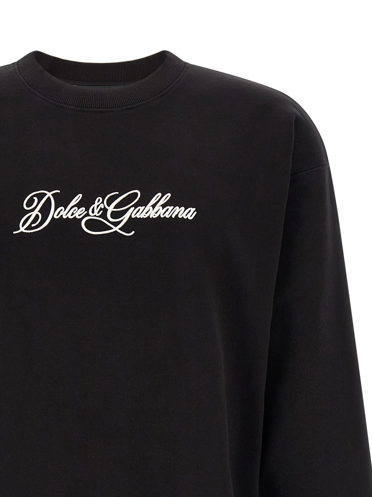 Sweat-shirt noir en coton polyvalent et confortable Dolce & Gabbana