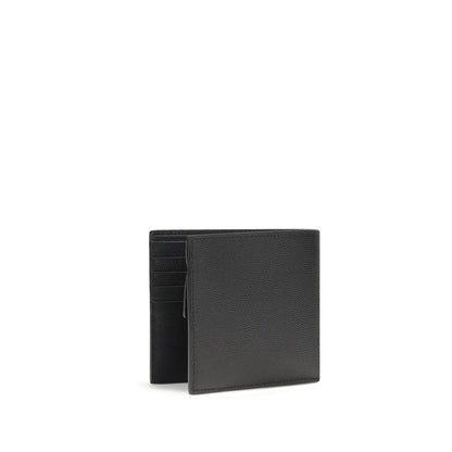 Portefeuille noir en cuir de veau Saint Laurent Bos Taurus