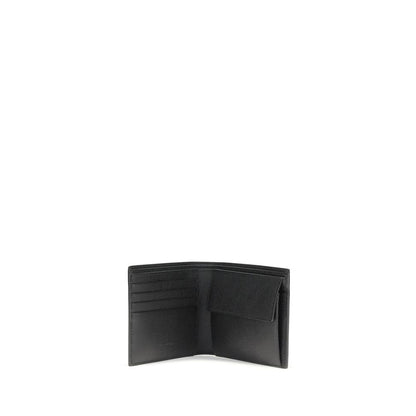 Portefeuille noir en cuir de veau Saint Laurent Bos Taurus