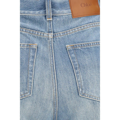 Pantalones Vaqueros De Algodón Azul Con Corte Flared Chloé