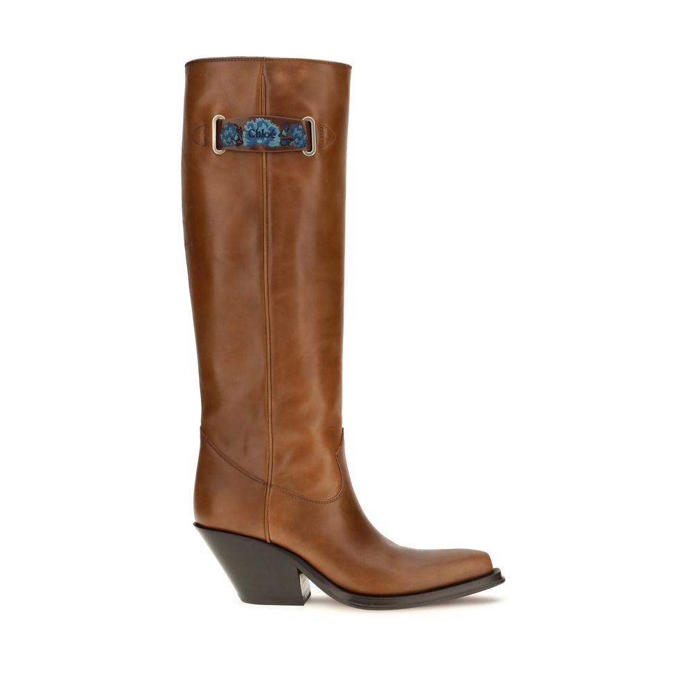 Bottes Chloé en veau Bos Taurus marron