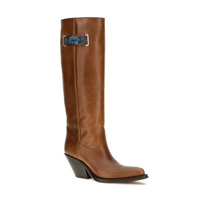 Bottes Chloé en veau Bos Taurus marron