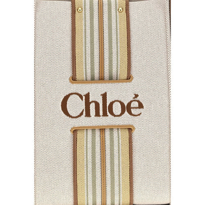Chloé Woody Loop Shoulder Bag in Beige Cotton