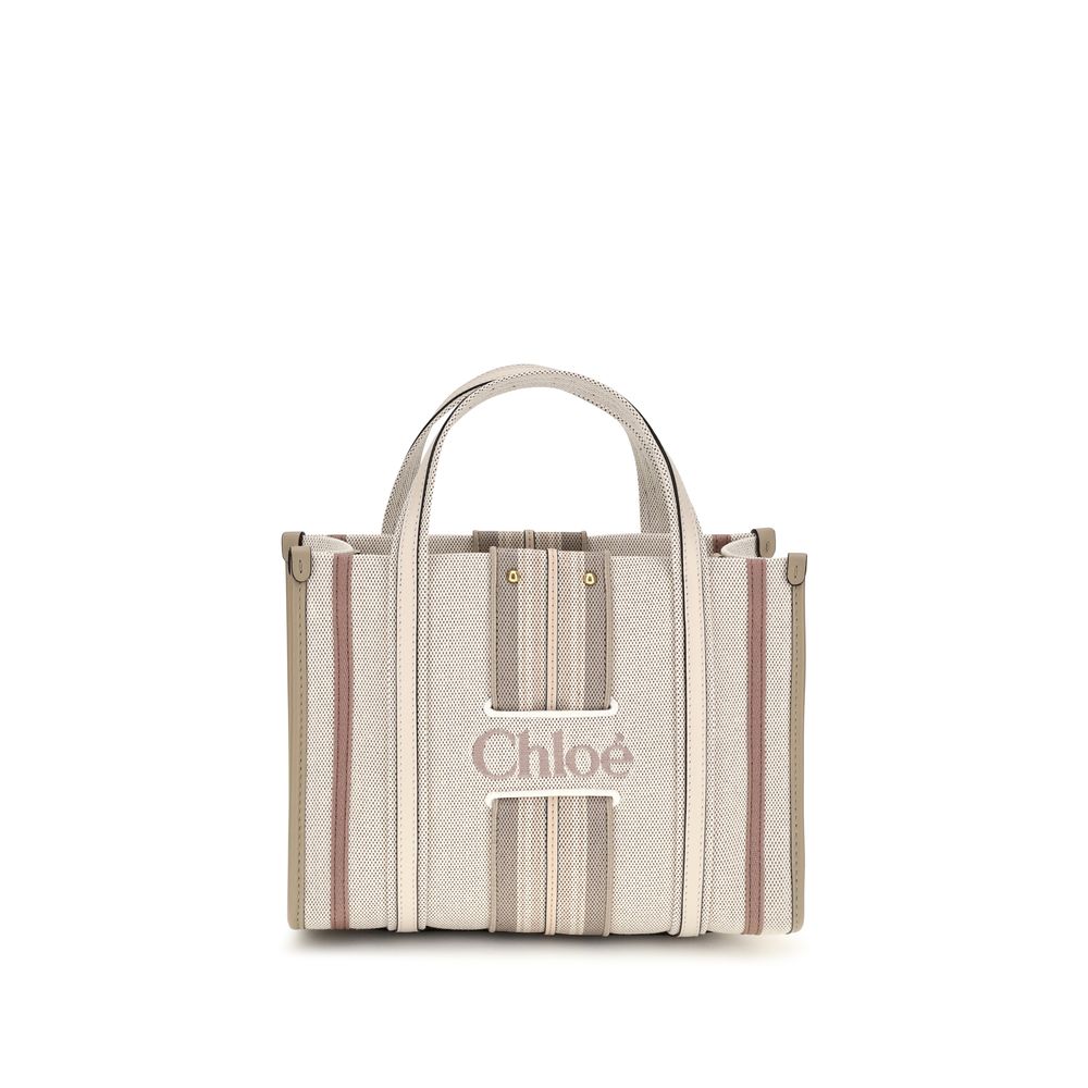 Chloé Woody Loop Beige Cotton Shoulder Bag