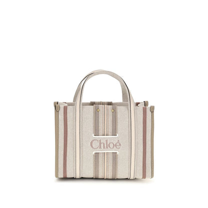 Chloé Woody Loop Beige Cotton Shoulder Bag