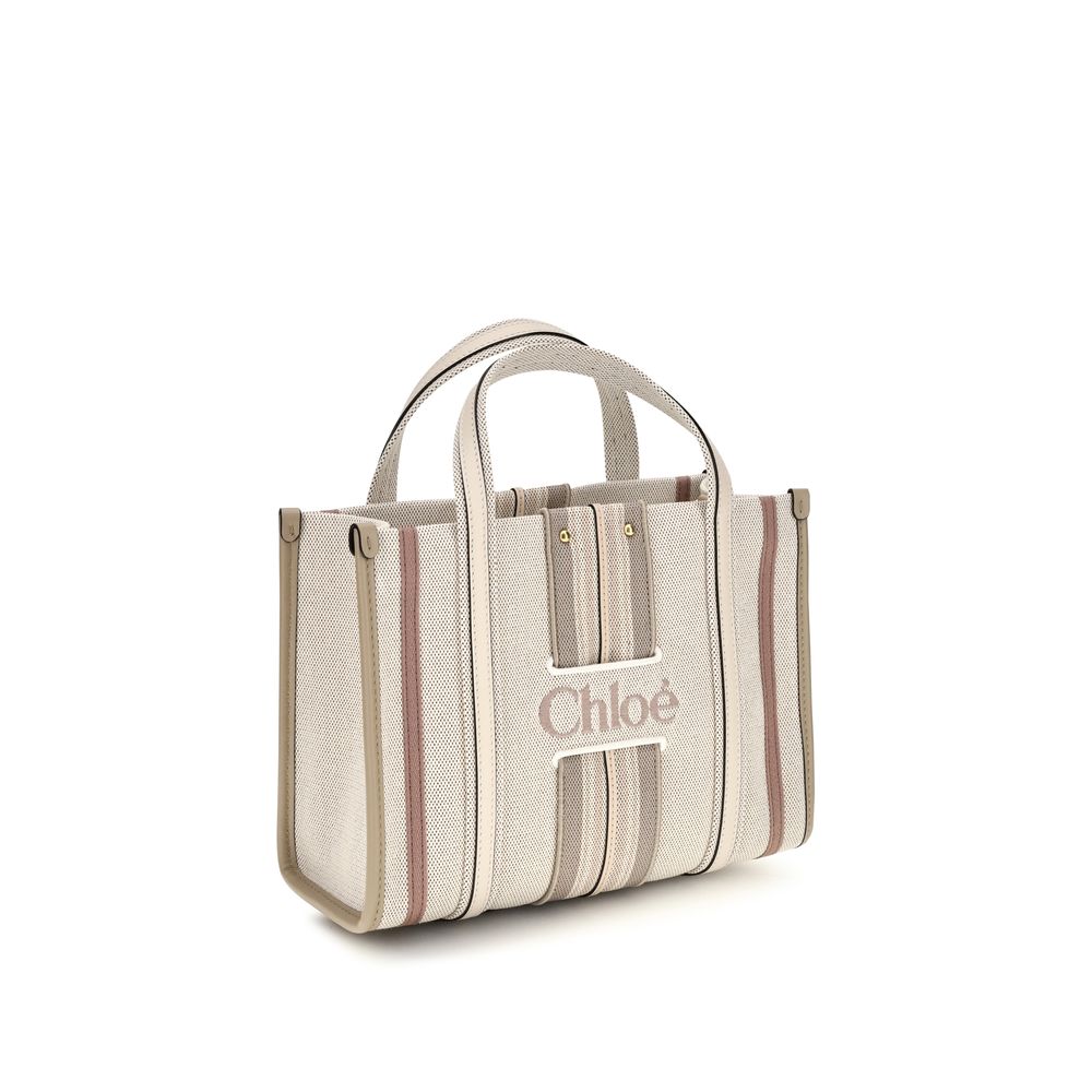 Chloé Woody Loop Beige Cotton Shoulder Bag