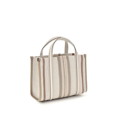 Chloé Woody Loop Beige Cotton Shoulder Bag