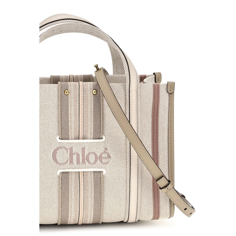 Chloé Woody Loop Beige Cotton Shoulder Bag