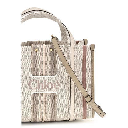 Chloé Woody Loop Beige Cotton Shoulder Bag