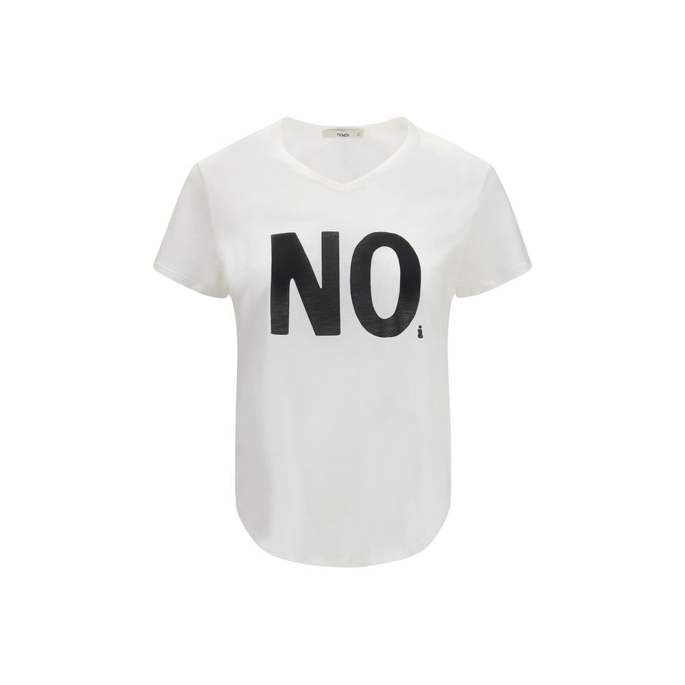 T-shirt Fendi en coton blanc avec imprimé graphique